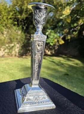 Vintage Neoclassical Silver Plated Candlestick 10.25" – Robert Adam Style